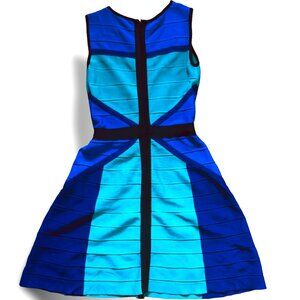 INC Striped Bandage Dress - Turquoise/Blue, Size XS